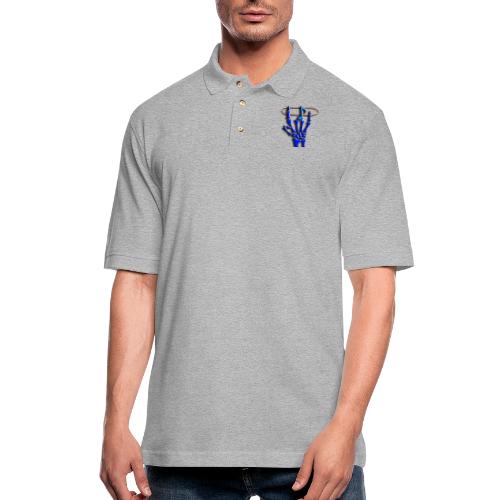 Rock on hand sign the devil's horns RadioBuzzD - Men's Pique Polo Shirt