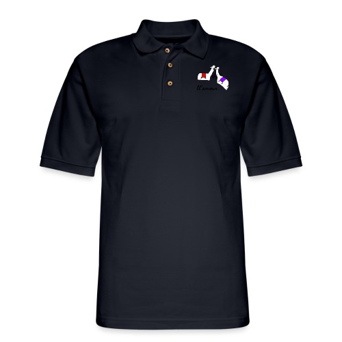 Llamour (color version). - Men's Pique Polo Shirt