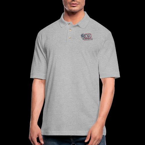 K9 Handler Front with Logo On Side - Men's Pique Polo Shirt