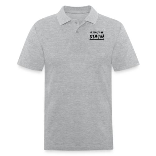 It Starts at STATE! - Black Brush - Double Bar - Men's Pique Polo Shirt