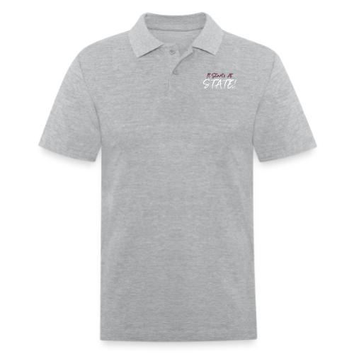 It Starts At STATE! -Maroon & White - Men's Pique Polo Shirt