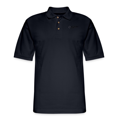 White with Black logo - Men's Pique Polo Shirt