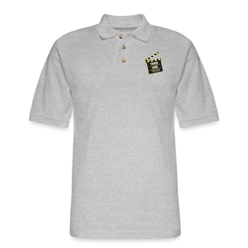 Take One Tech Logo Gold - Men's Pique Polo Shirt