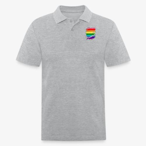 Original Gilbert Baker LGBT Gay Pride Flag Ripped - Men's Pique Polo Shirt