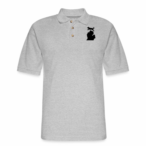 Bark Michigan Husky - Michigan Tech Colors - Men's Pique Polo Shirt