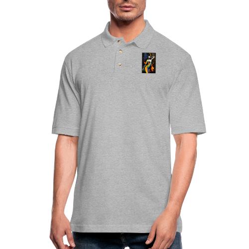 Vibing in the Night - Colorful Minimal Portrait - Men's Pique Polo Shirt