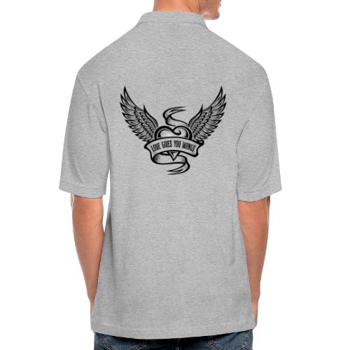Love Gives You Wings, Heart With Wings - Men's Pique Polo Shirt