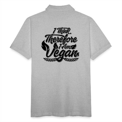 I Think, Therefore I Am Vegan - Men's Pique Polo Shirt