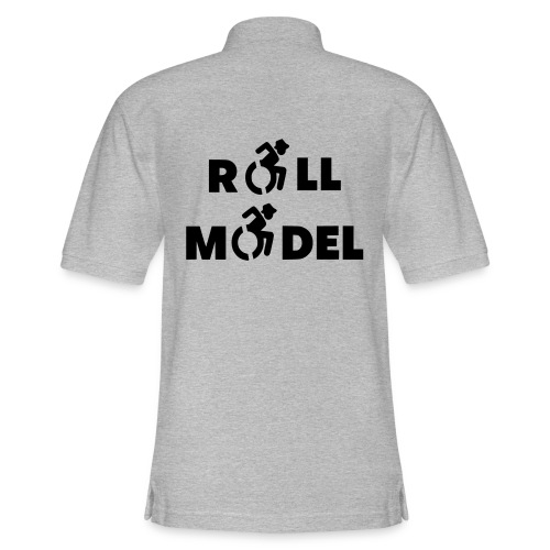 Roll model in a wheelchair, sexy wheelchair user - Men's Pique Polo Shirt