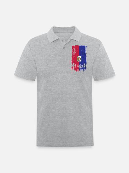 Haiti Haiti Haiti - Men's Pique Polo Shirt - heather gray