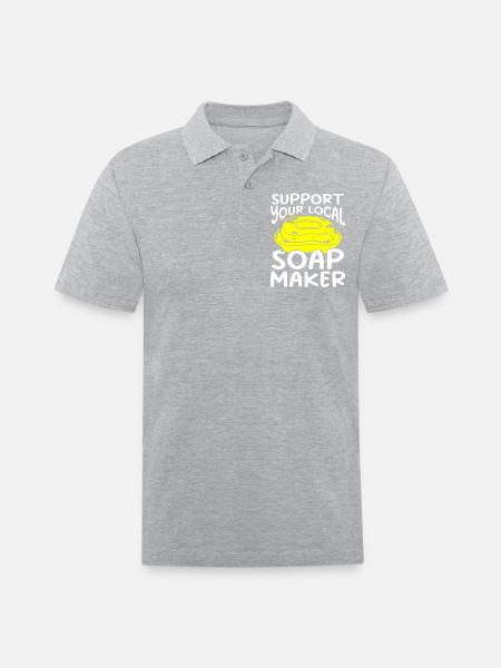 Soap Making Soap Maker - Men's Pique Polo Shirt - heather gray
