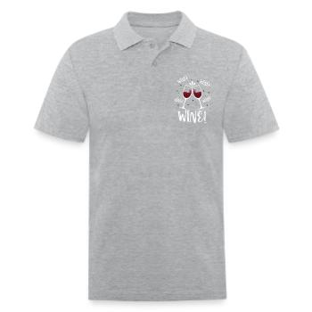 Wine Wine Wine Wine Wine - Men's Pique Polo Shirt - heather gray - Front