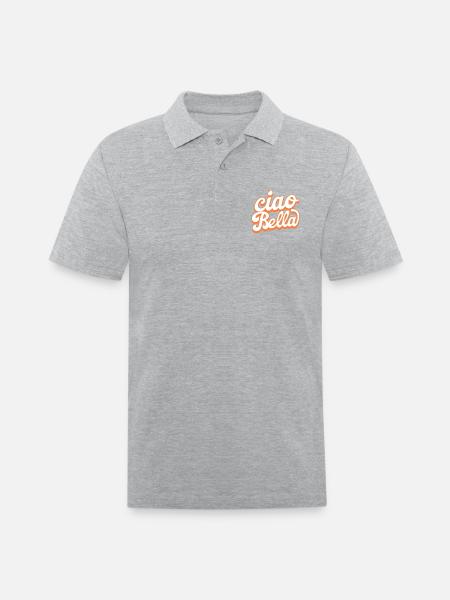Ciao Bella - Men's Pique Polo Shirt - heather gray