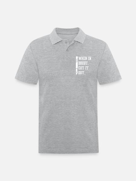When In Doubt Cut It Out - Men's Pique Polo Shirt - heather gray