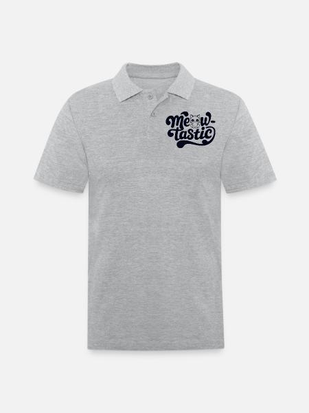Cat Meow-Tastic Fantastic - Men's Pique Polo Shirt - heather gray