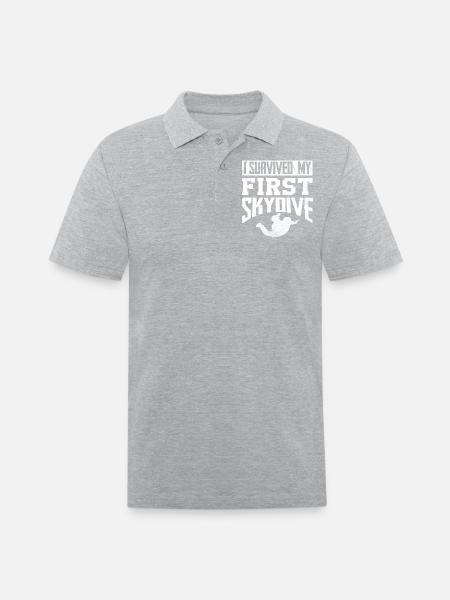 Skydiving, Skydiver - Men's Pique Polo Shirt - heather gray