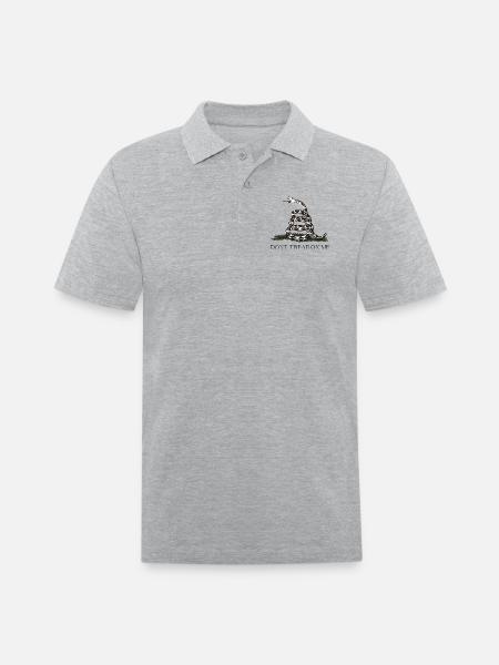 Coiled Rattlesnake Emblem - Men's Pique Polo Shirt - heather gray