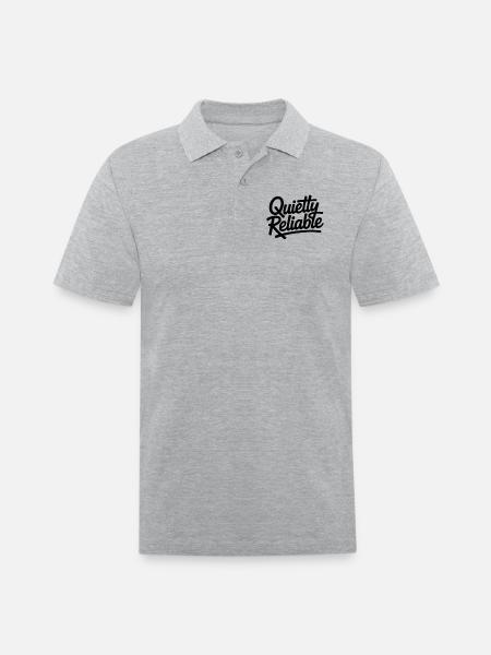 Quietly Reliable Script Logo - Men's Pique Polo Shirt - heather gray