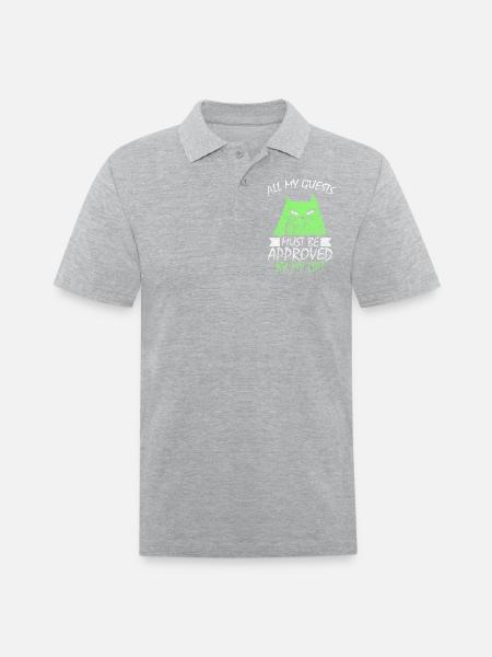 Cats Cat Face - Men's Pique Polo Shirt - heather gray