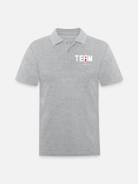 There it is. There's an i in Team. - Men's Pique Polo Shirt - heather gray