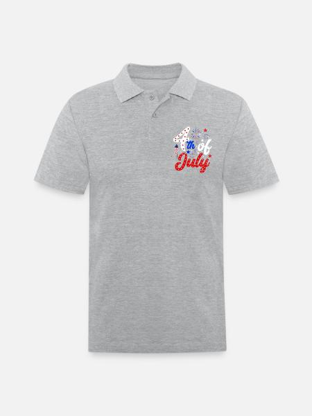 4th of july - Men's Pique Polo Shirt - heather gray