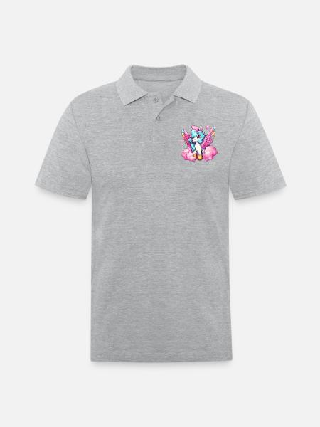 Pegasus - Men's Pique Polo Shirt - heather gray