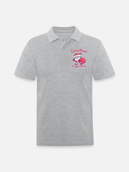 Christmas Is My Cardio - Men's Pique Polo Shirt - heather gray