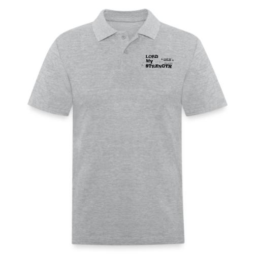 Psalm 28:7 - The Lord is My strength Eng/Hebrew - Men's Pique Polo Shirt