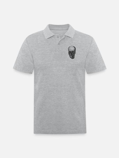 Gothic Skull Lace Portrait - Men's Pique Polo Shirt - heather gray