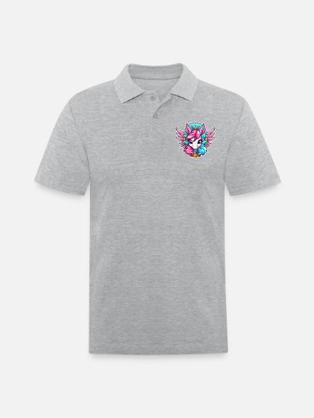 Pegasus - Men's Pique Polo Shirt - heather gray
