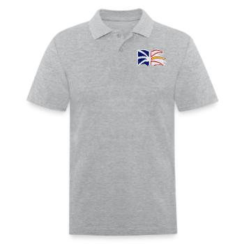 DISTRESSED WAVING NL FLAG cut - Men's Pique Polo Shirt - heather gray - Front