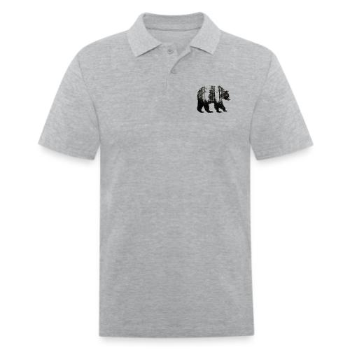Evergreen Bear Silhouette - Men's Pique Polo Shirt