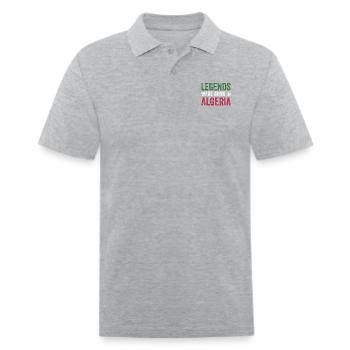 Vintage Design Drapeau Algérie Algérie - Polo en coton piqué pour hommes - gris chiné - Devant
