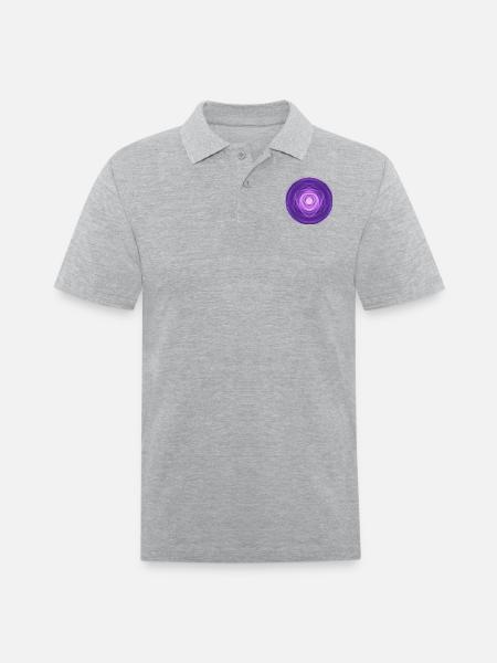 Purple Fractal Rose - Men's Pique Polo Shirt - heather gray