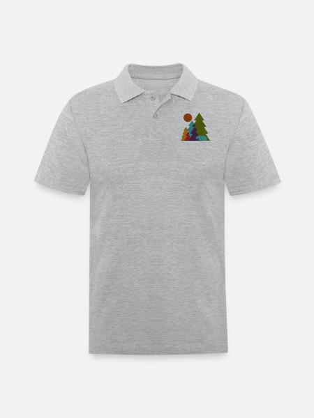 Pine Trees - Men's Pique Polo Shirt - heather gray
