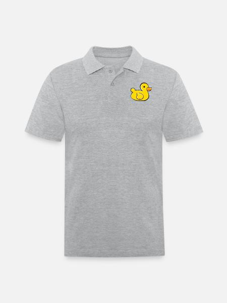Rubber Ducky Bath Toy - Men's Pique Polo Shirt - heather gray