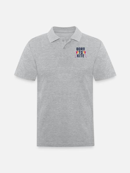 Born To Kite - Men's Pique Polo Shirt - heather gray