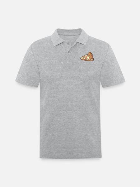 Pizza Slice - Men's Pique Polo Shirt - heather gray