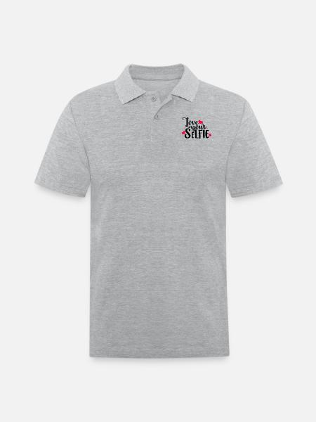 Love Your Selfie - Men's Pique Polo Shirt - heather gray