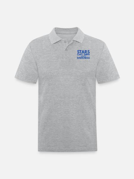 Stars can't shine without darkness - Men's Pique Polo Shirt - heather gray
