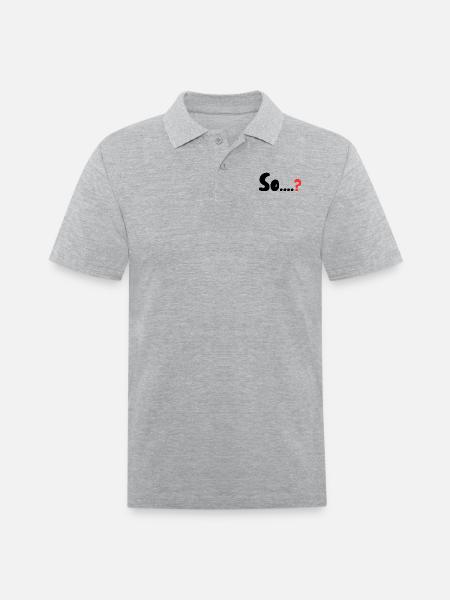 So....? - Men's Pique Polo Shirt - heather gray