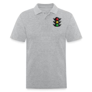 Traffic Light - Men's Pique Polo Shirt - heather gray - Front