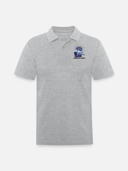 Brain and computer - Men's Pique Polo Shirt - heather gray