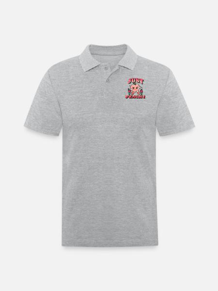 Just Peachy - Men's Pique Polo Shirt - heather gray