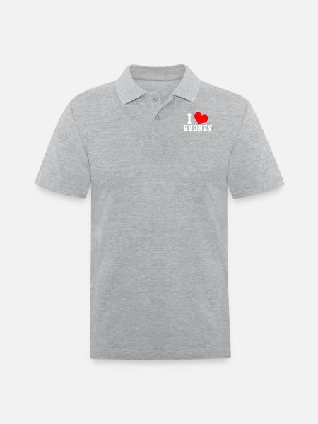 ICH LIEBE SYDNEY - Men's Pique Polo Shirt - heather gray