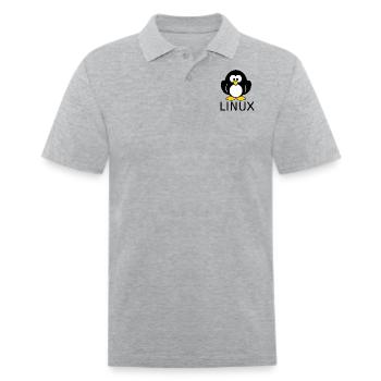 Linux - Men's Pique Polo Shirt - heather gray - Front