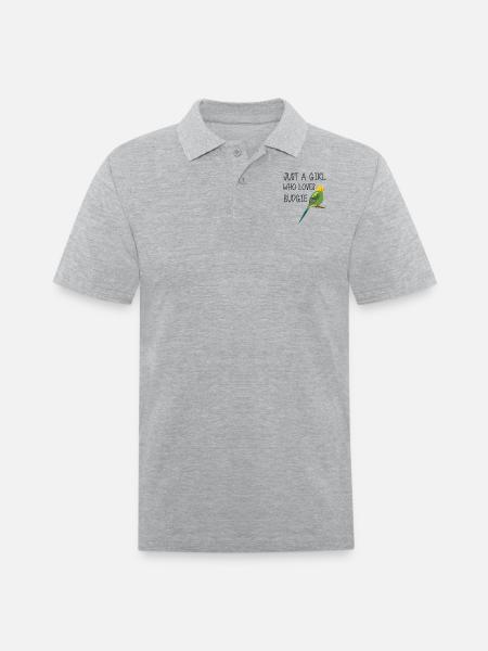 Budgie T-Shirt Just a girl who loves budgie - Men's Pique Polo Shirt - heather gray
