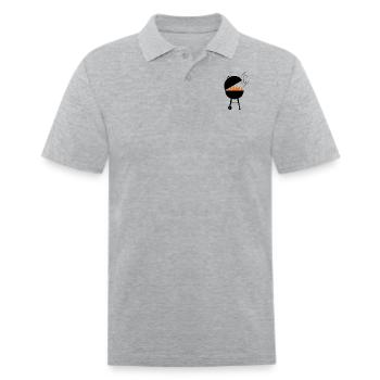 Griller - Polo en coton piqué pour hommes - gris chiné - Devant