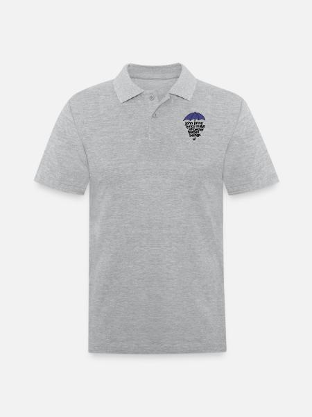 John Prine - Men's Pique Polo Shirt - heather gray