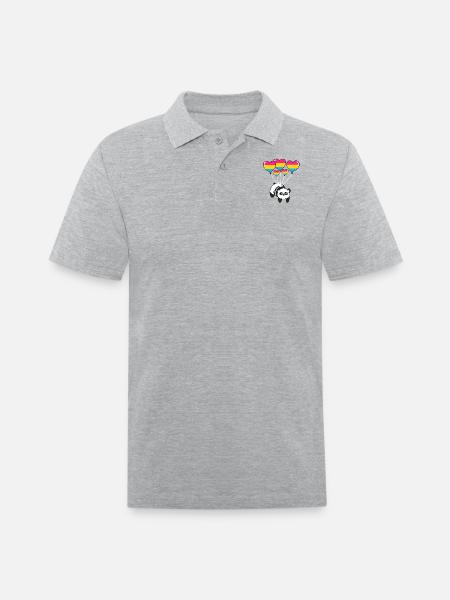 Panda Pan Pride - Men's Pique Polo Shirt - heather gray